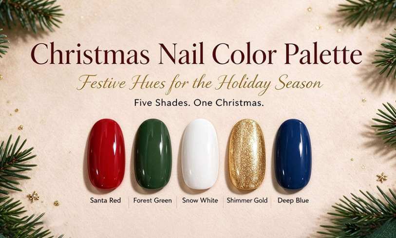 Christmas nail color palette