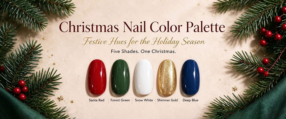 Christmas nail color palette