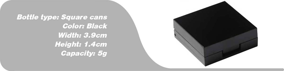 5g black square jar with black square lid | TENTEU