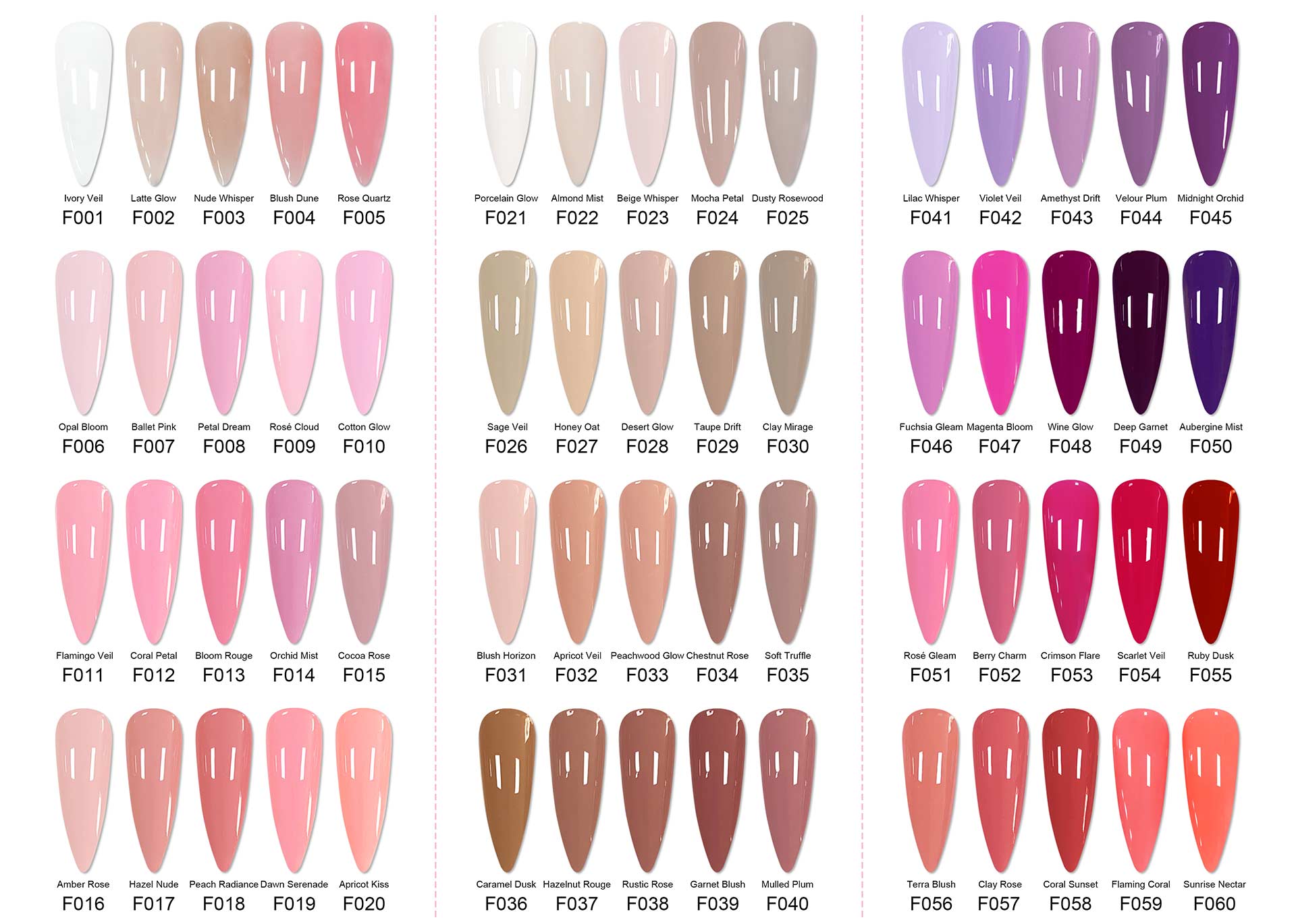 120 color hema free & tpo free gel polish color(1-60) | TENTEU