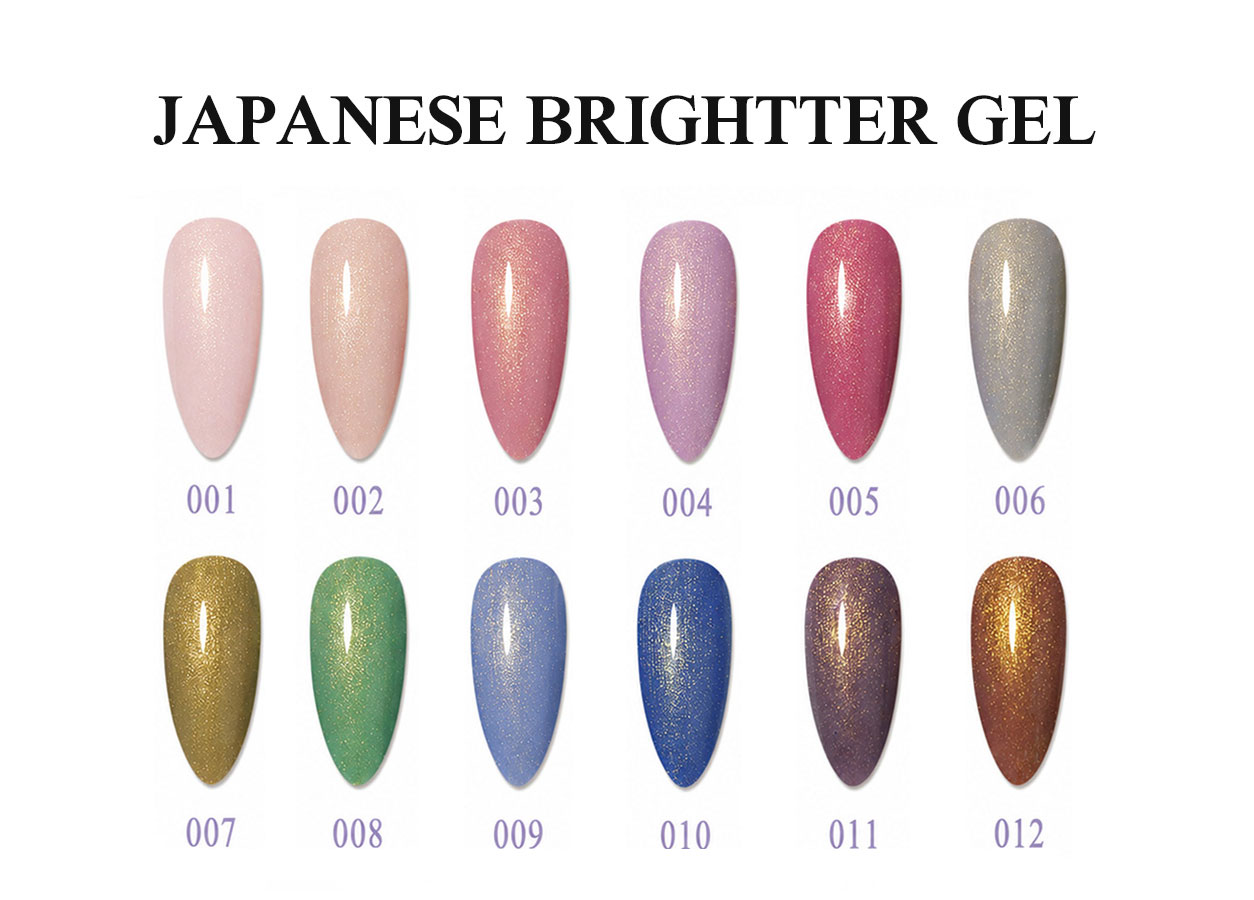 Cartella colori professionale per gel glitter: JAPANESE BRIGHT GEL