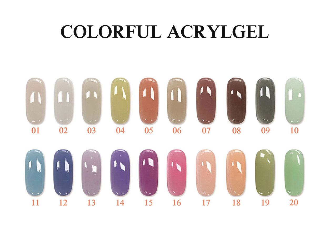 Cartella colori professionale per poly gel: COLORFUL ACRYGEL – 30 COLORS