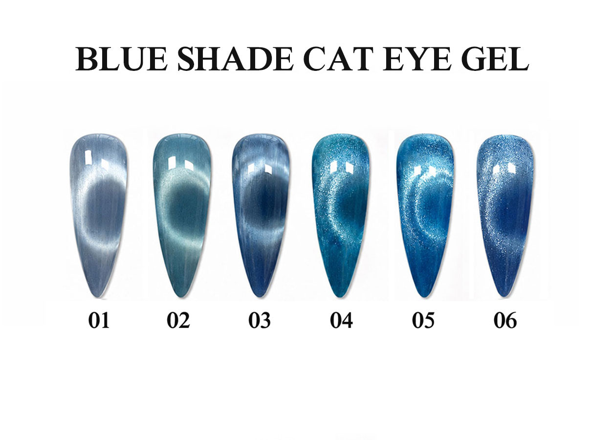 Paletar profesional pentru cat eye gel: BLUE SHADE CAT EYE GEL – 9 COLORS