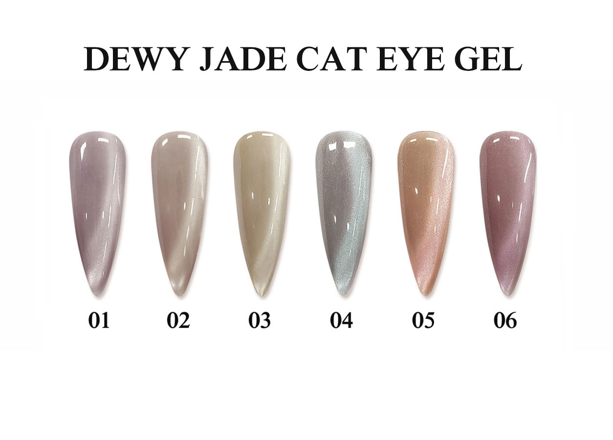 Paletar profesional pentru cat eye gel: HEMA-FREE TPO-FREE DEWY JADE CAT EYE GEL – 6 COLORS
