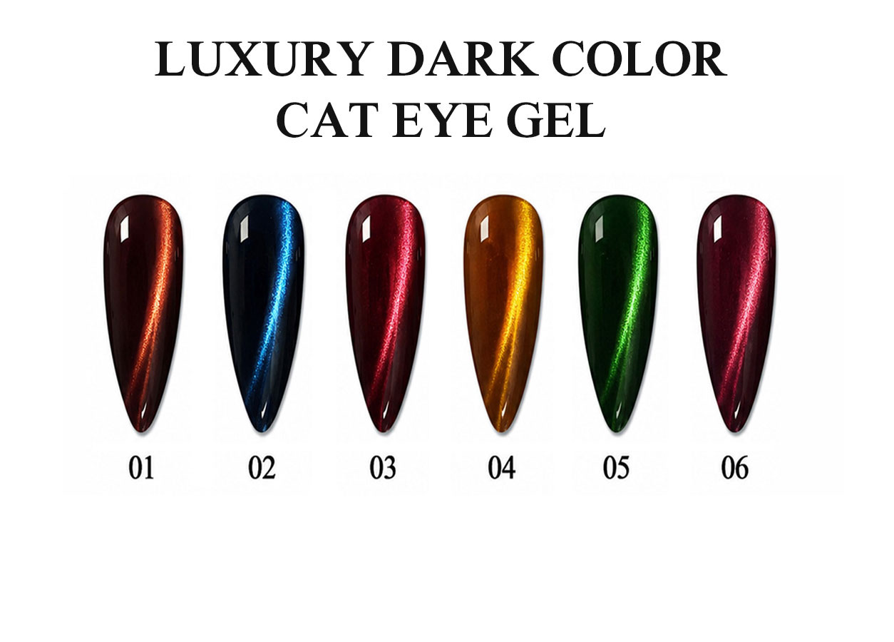 Paletar profesional pentru cat eye gel: LUXURY DARK CAT EYE GEL – 10 COLORS