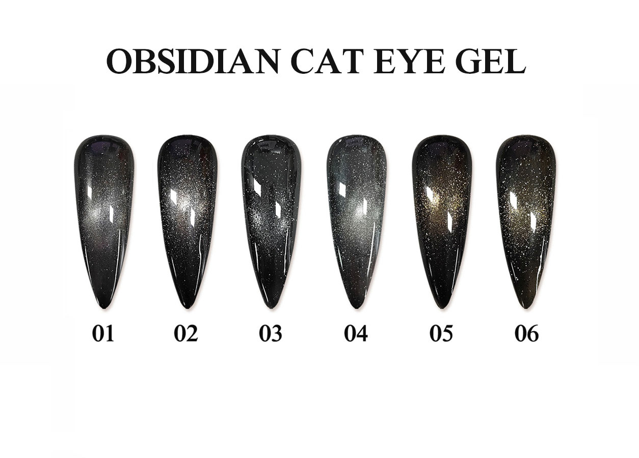 Paletar profesional pentru cat eye gel: HEMA-FREE TPO-FREE OBSIDIAN CAT EYE GEL – 6 COLORS
