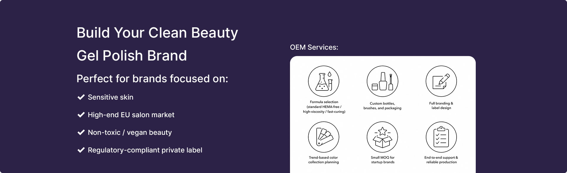 Build your clean beauty gel polish brand with OEM ODM support