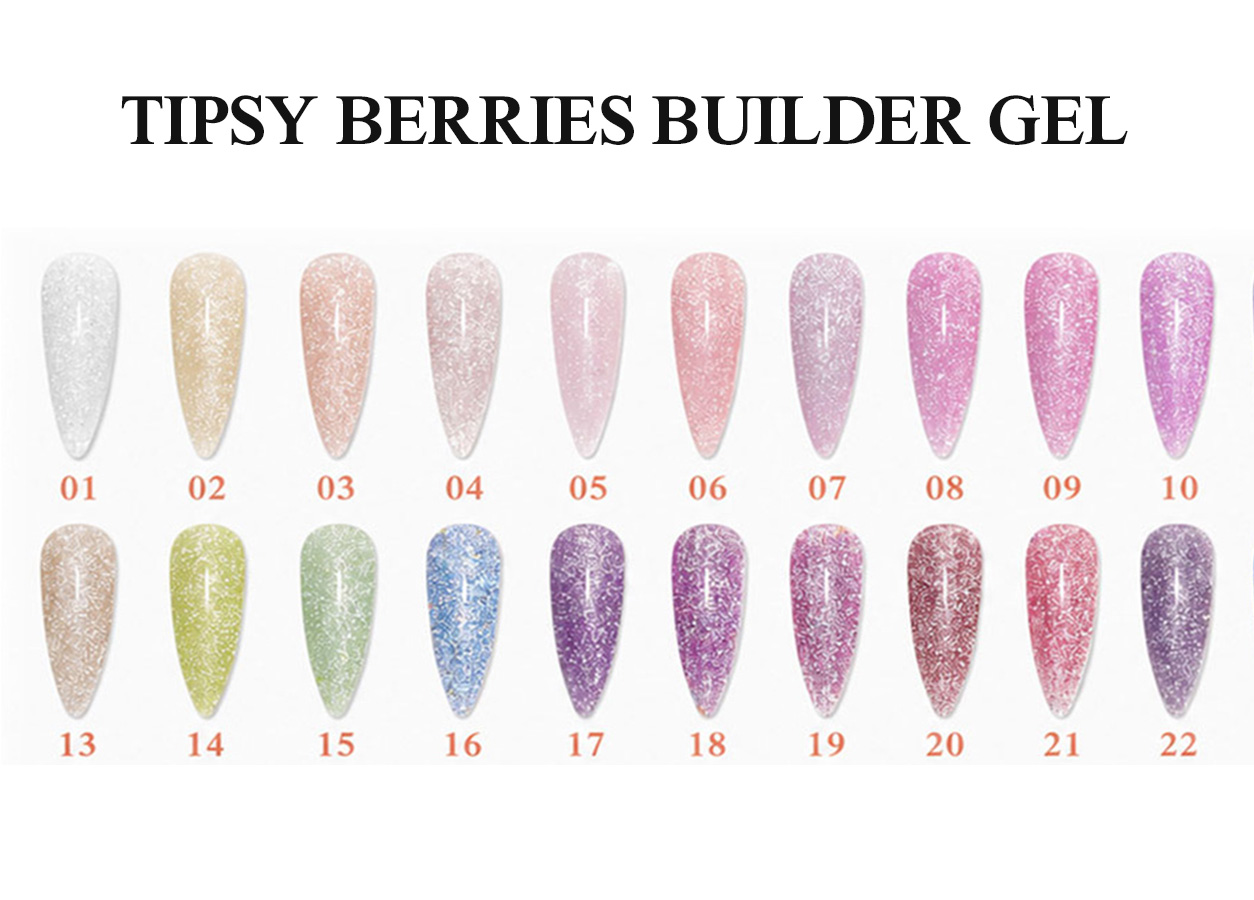 Professional builder gel color chart: TIPSY BERRIES BUILDER GEL – PART 1