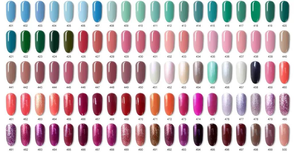 Professional gel polish color chart 601–700