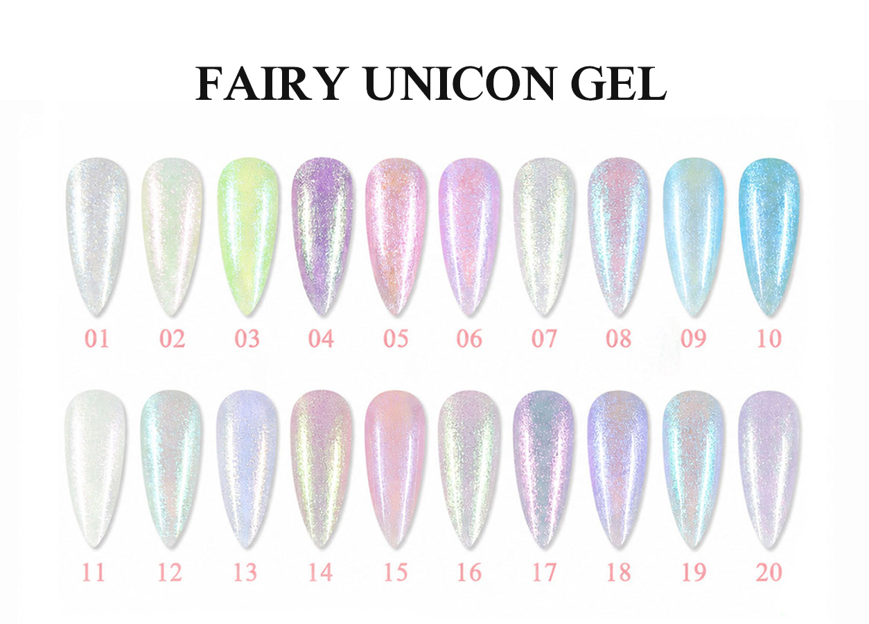 Professional glitter gel color chart: FAIRY UNICORN GEL