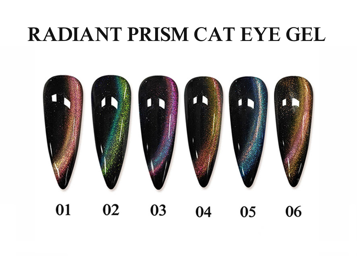 Professional cat eye gel color chart: RADIANT PRISM CAT EYE GEL – 6 COLORS