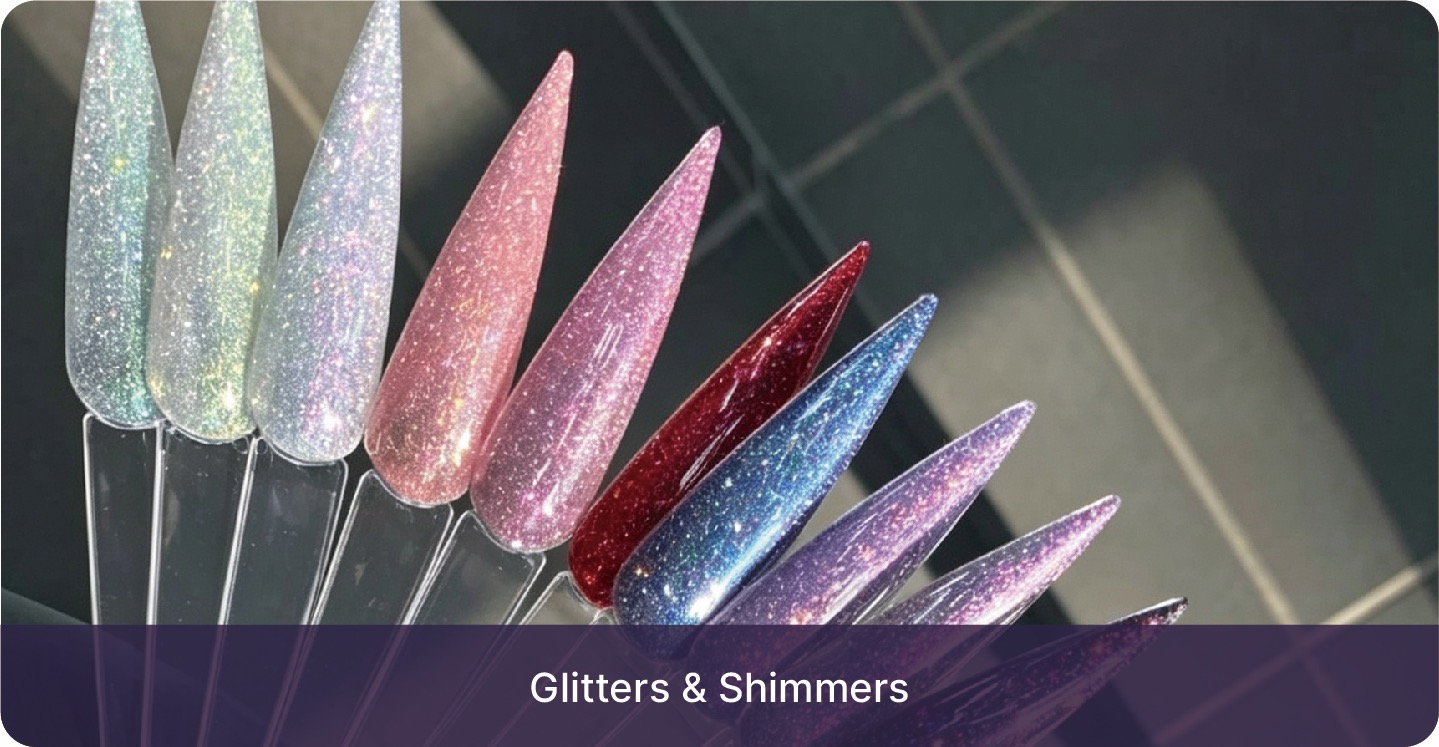Glitter and shimmer gel colors