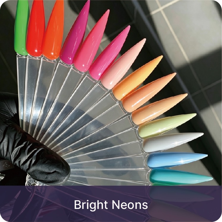 Bright neon gel colors