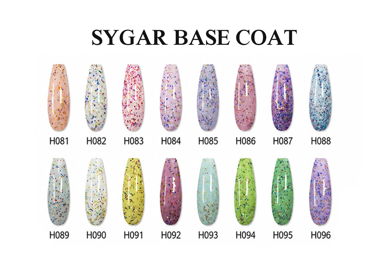 Professional rubber base gel color chart: SUGAR BASE COAT 17–32