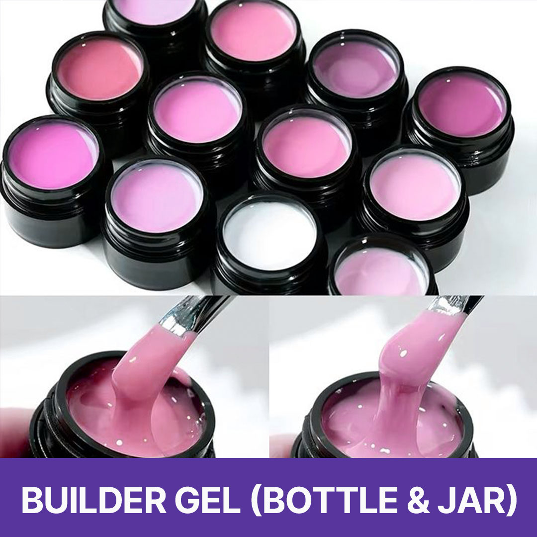 Builder gel in bottle and jar