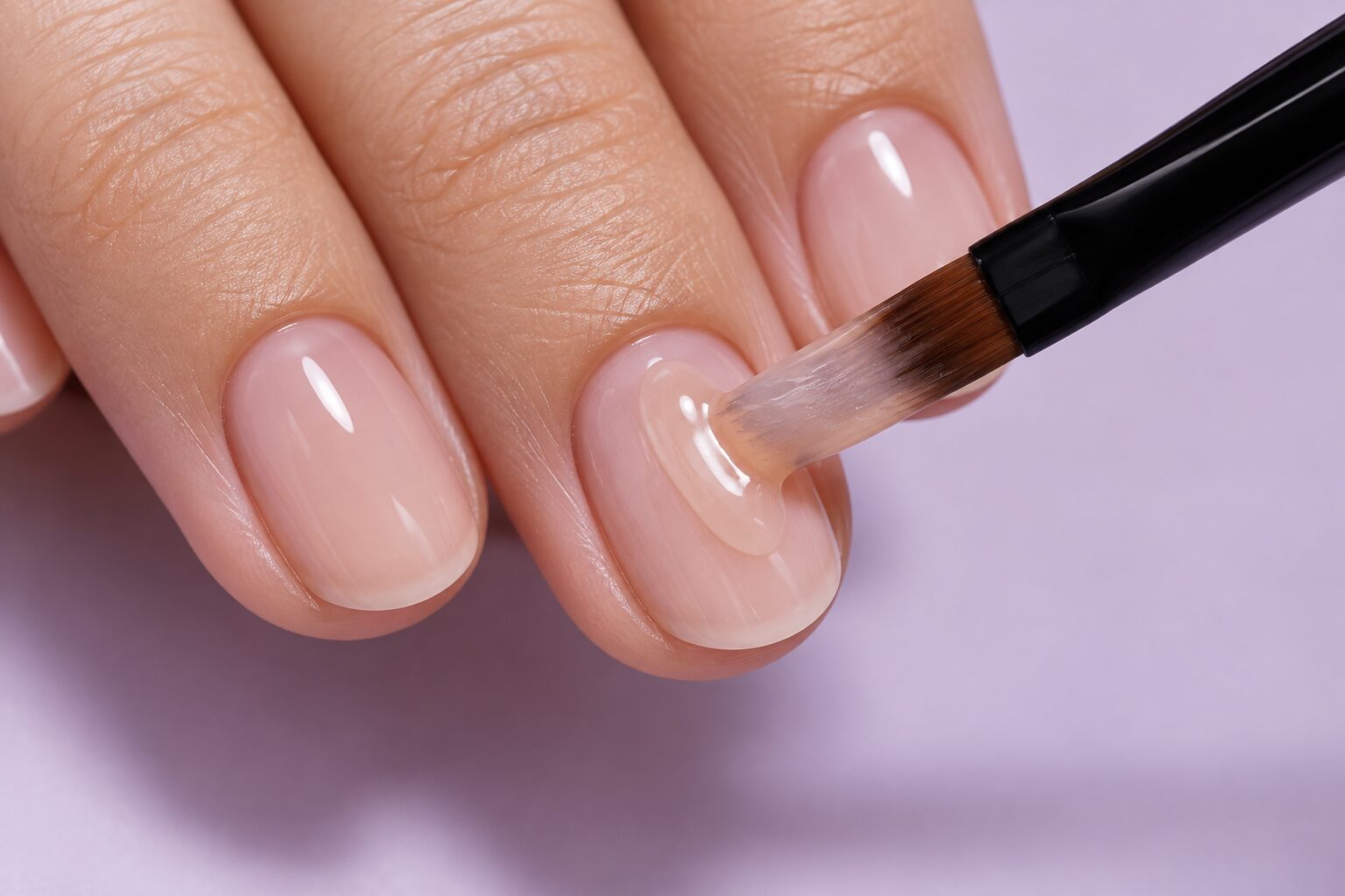 Natural nail reinforcement application — concept illustration