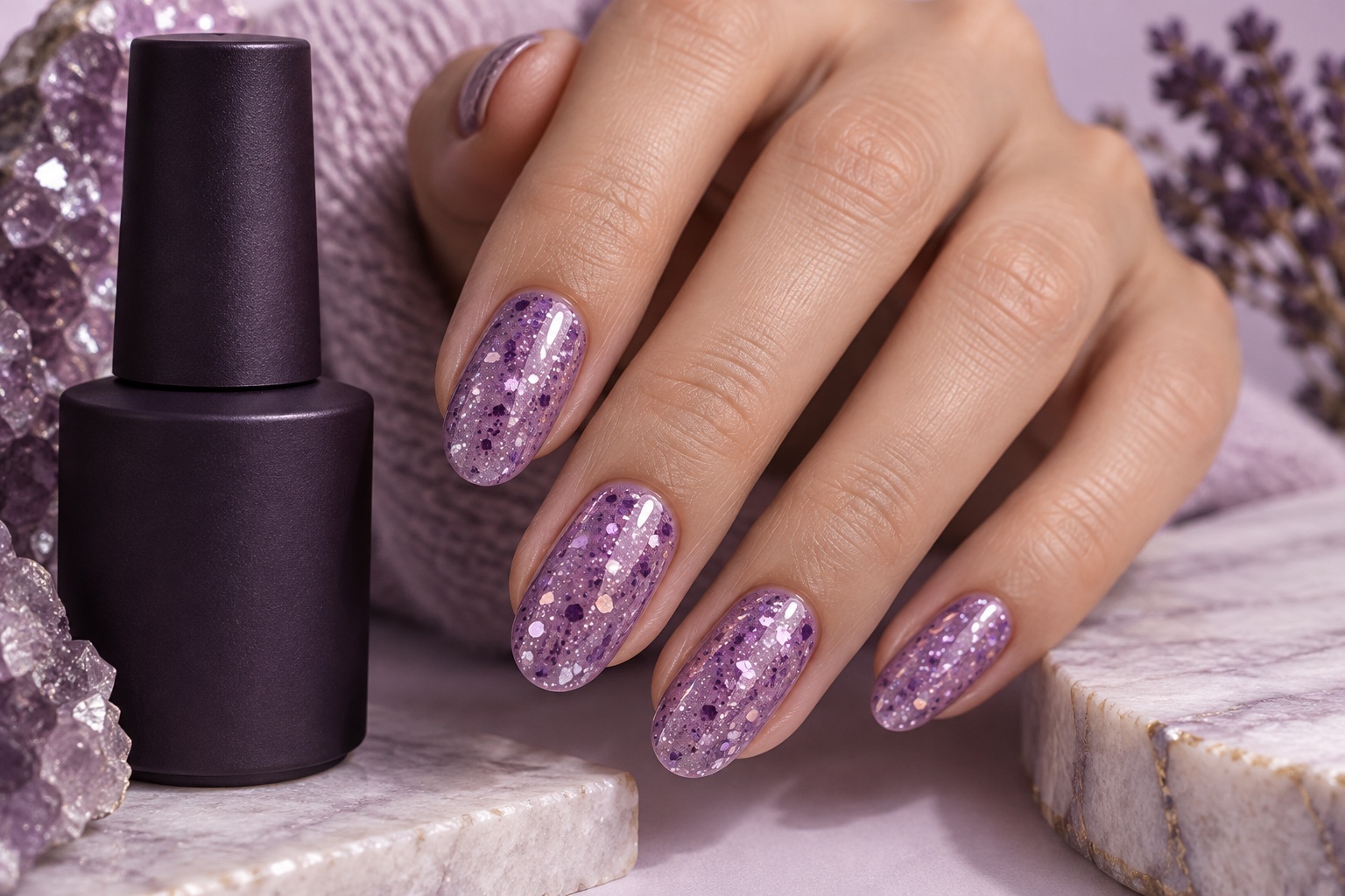 Glitter & Sparkle Gel nail art concept