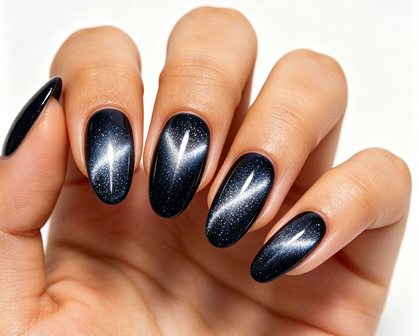 Reflective cat eye nail effect