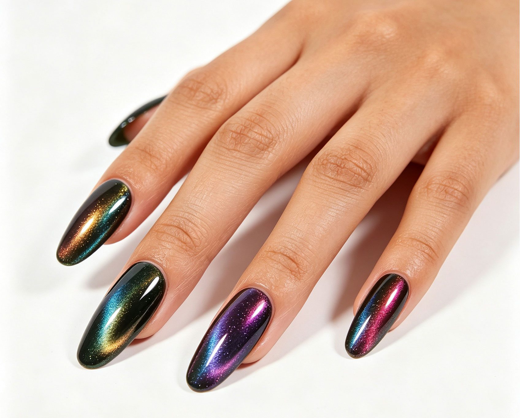 Color light cat eye nail effect