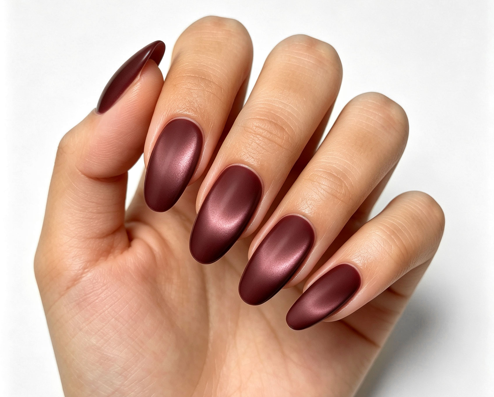 Velvet matte cat eye nails