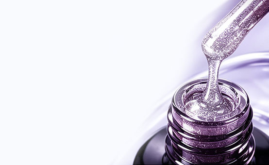 Glitter formulation sample in a gel bottle